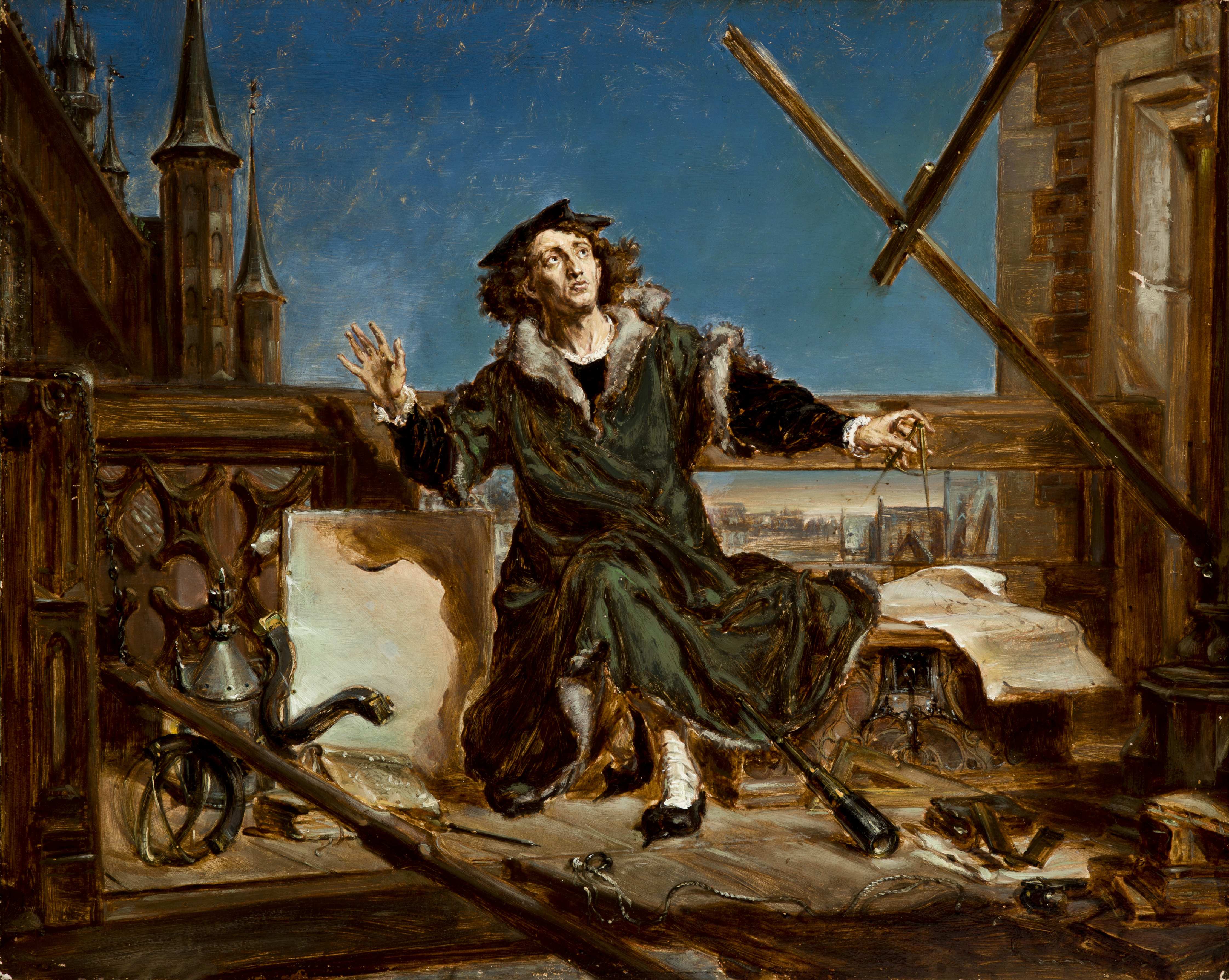 Quadro 'Astrônomo Copérnico, ou Conversas com Deus' (1873) de Jan Matejko