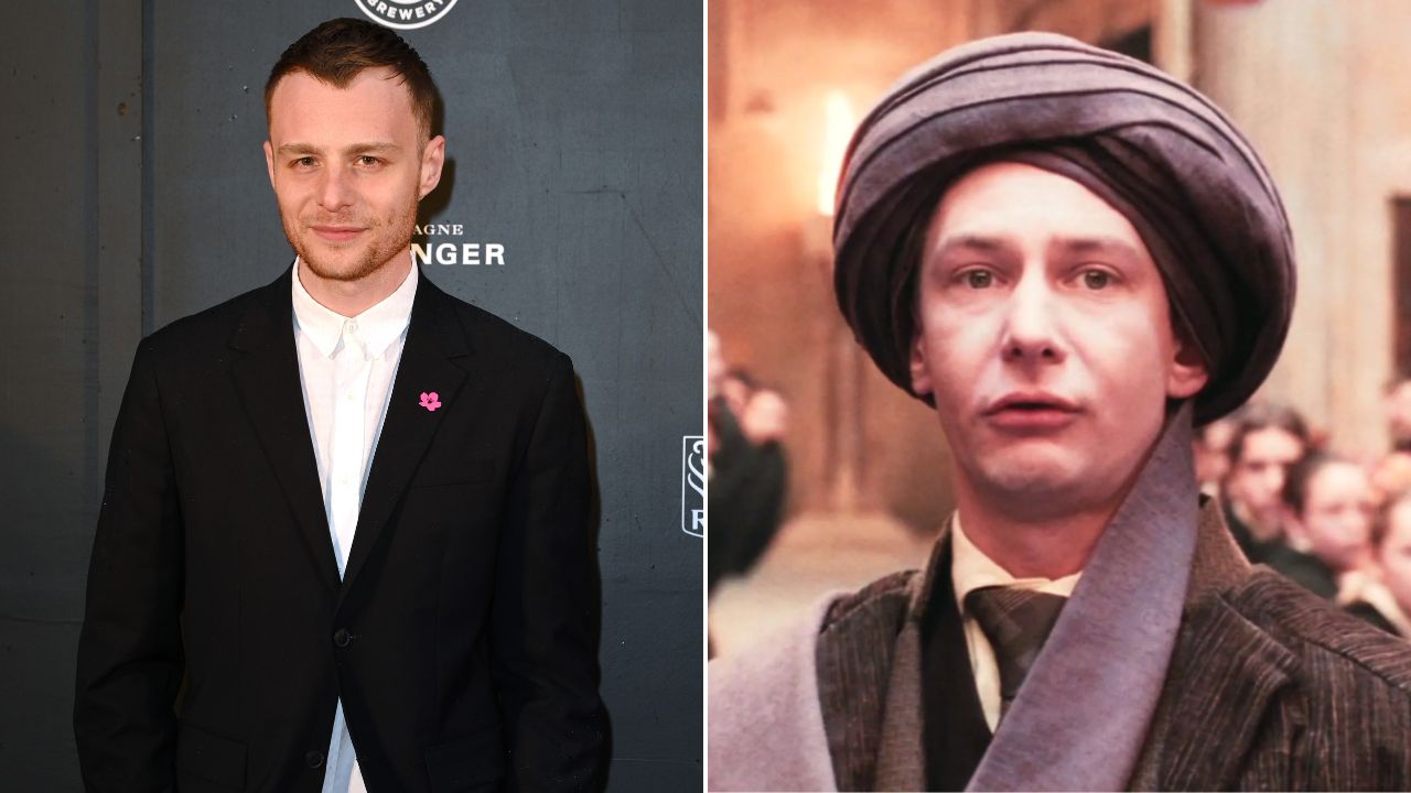 Ator Luke Thallon e personagem Quirino Quirrell
