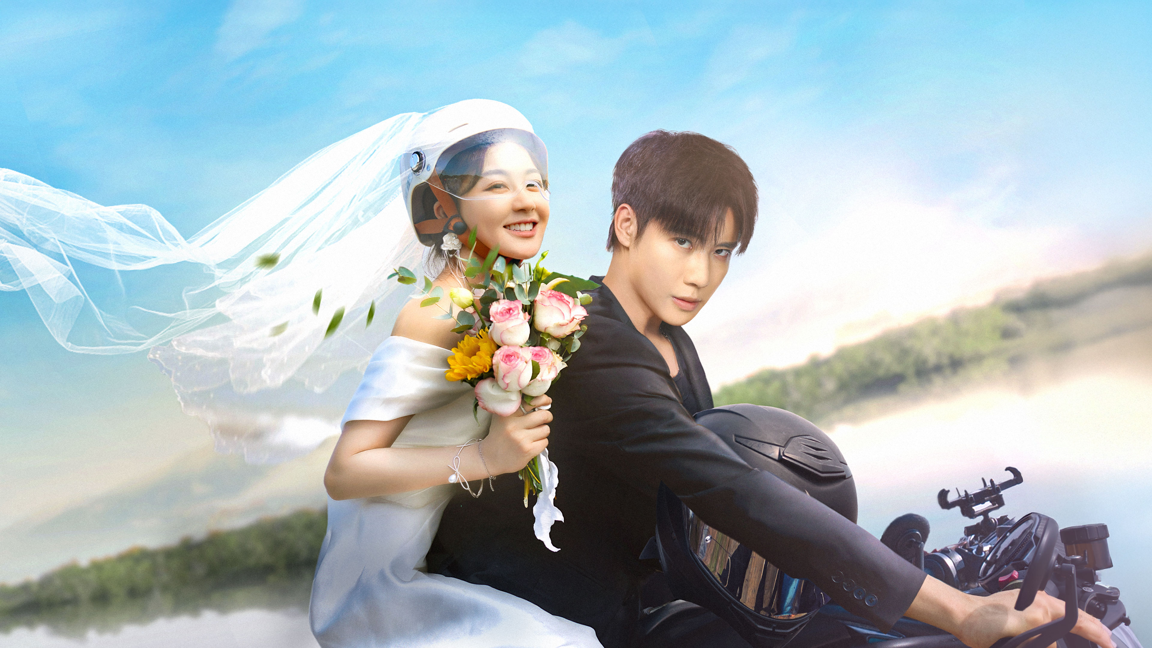 Imagem promocional do c-drama 'Destino beijado pela chuva'