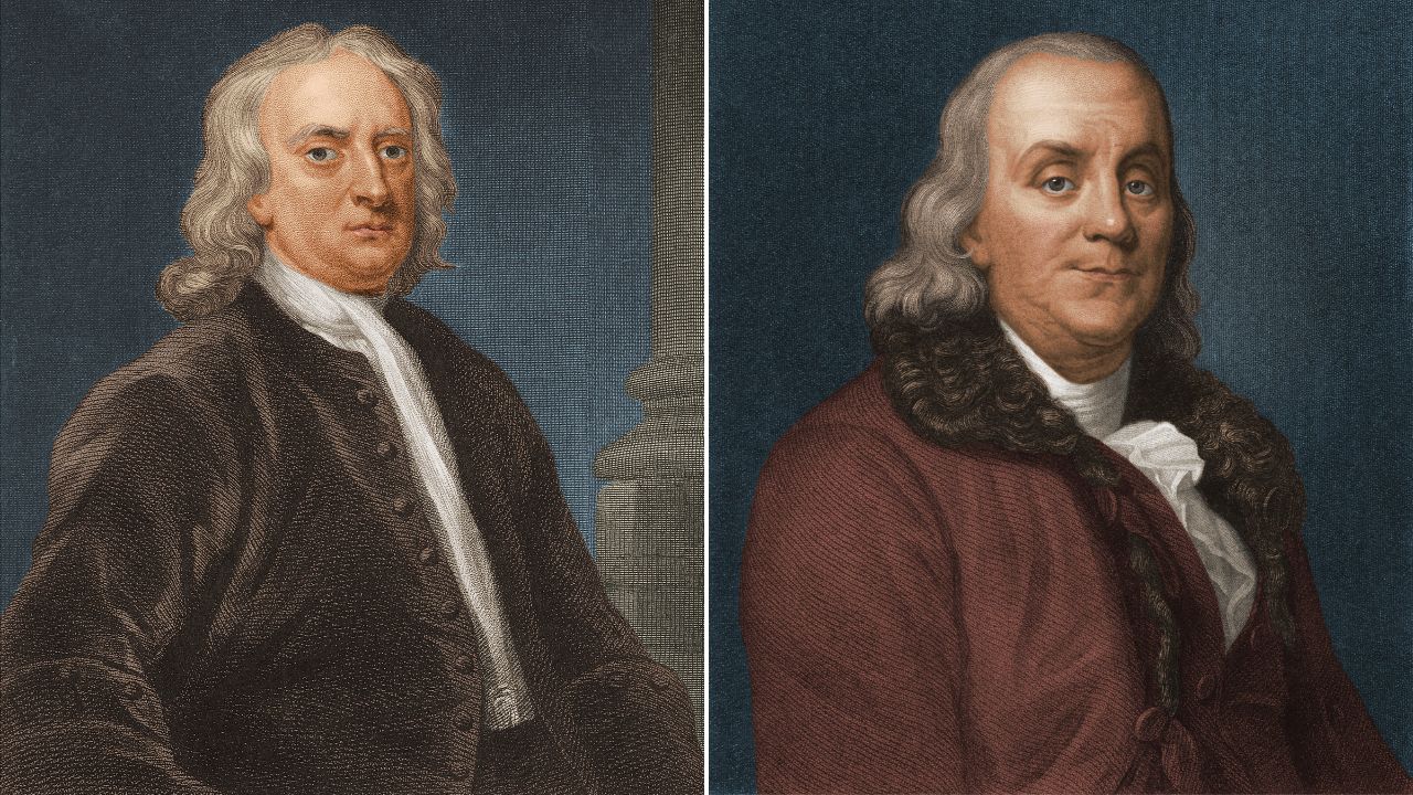 Isaac Newton e Benjamin Franklin