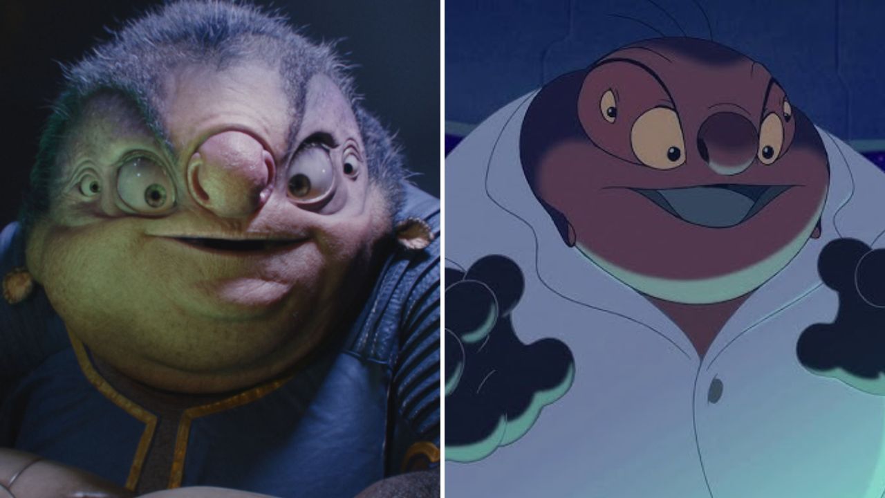 Jumba Jookiba em 'Lilo & Stitch' de 2025 e 2002