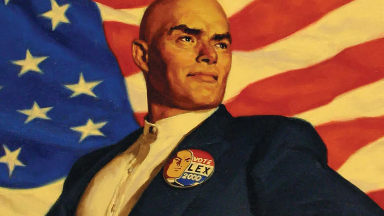 Lex Luthor em sua campanha para presidência dos Estados Unidos