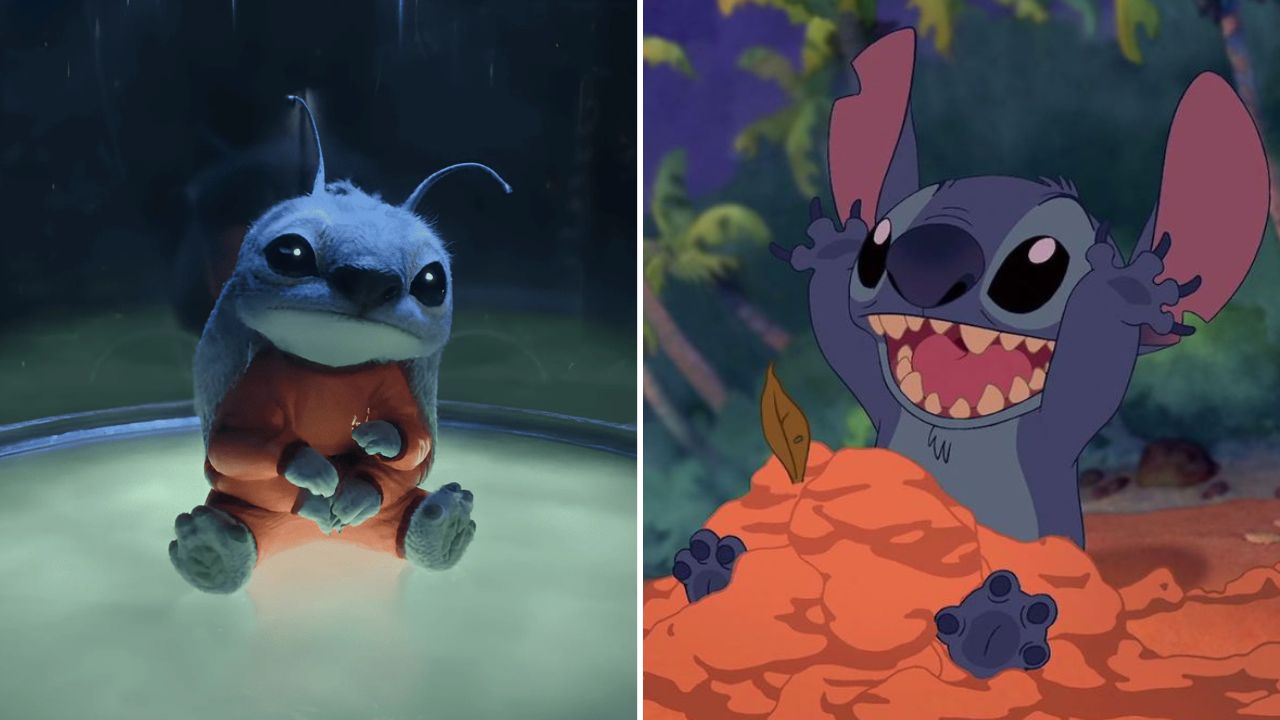 Stitch em 'Lilo & Stitch' de 2025 e 2002