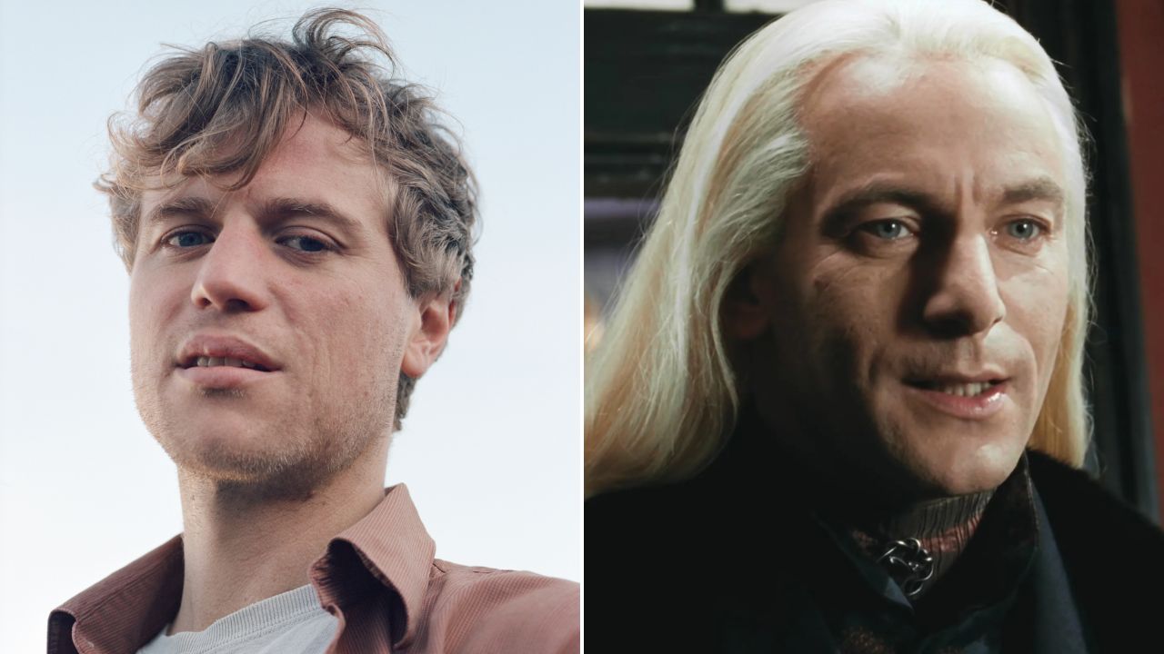 Ator Johnny Flynn e personagem Lucius Malfoy