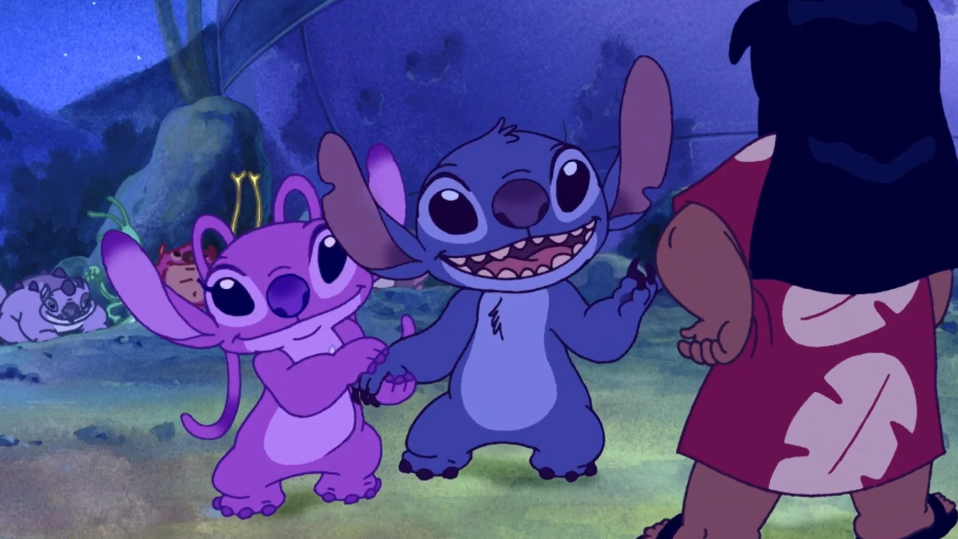 Stitch, Angel e Lilo da franquia Lilo & Stitch