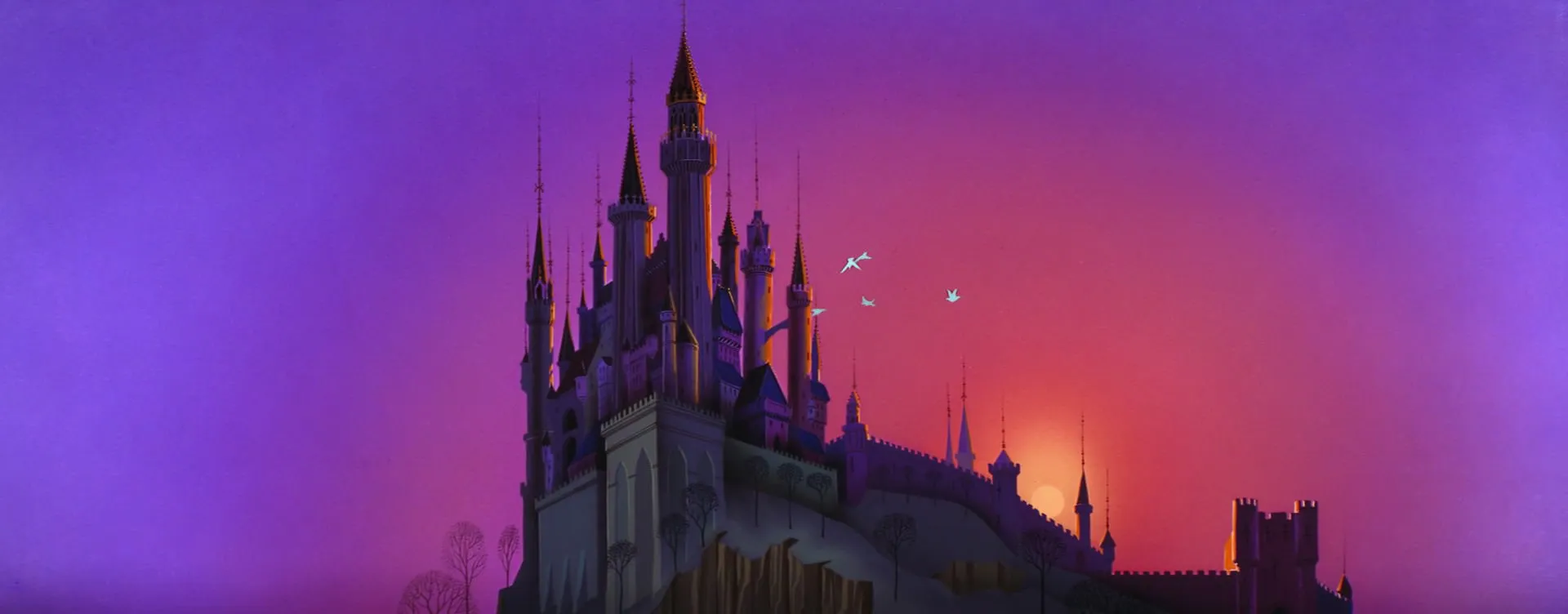 Castelo da princesa Aurora em 'A Bela Adormecida' (1959) - Reprodução/Disney