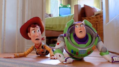 Woody e Buzz em cena de "Toy Story 5"