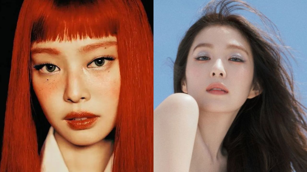 Jennie em concept photo para "Ruby" e concept photo de Irene, do Red Velvet, para o álbum "Like a Flower"
