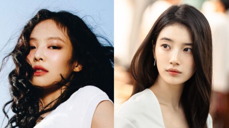 Jennie em concept photo para "Mantra" e Suzy em cena de "Gênio dos Desejos"