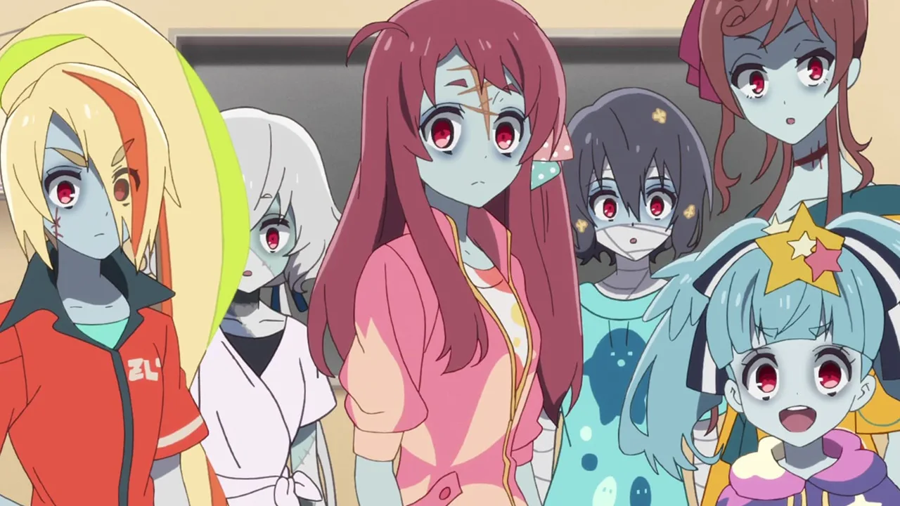 Cena do anime Zombie Land Saga - Reprodução/Crunchyroll/Funimation