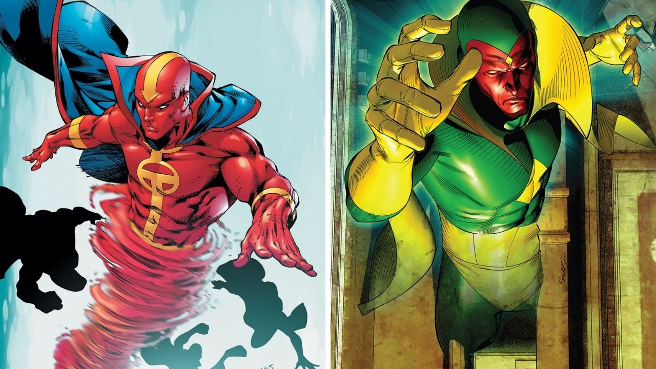 Tornado Vermelho (DC) e Visão (Marvel)