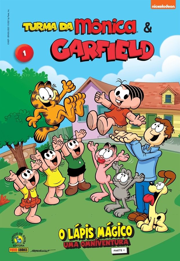 Capa da HQ Turma da Mônica & Garfield - O Lápis Mágico