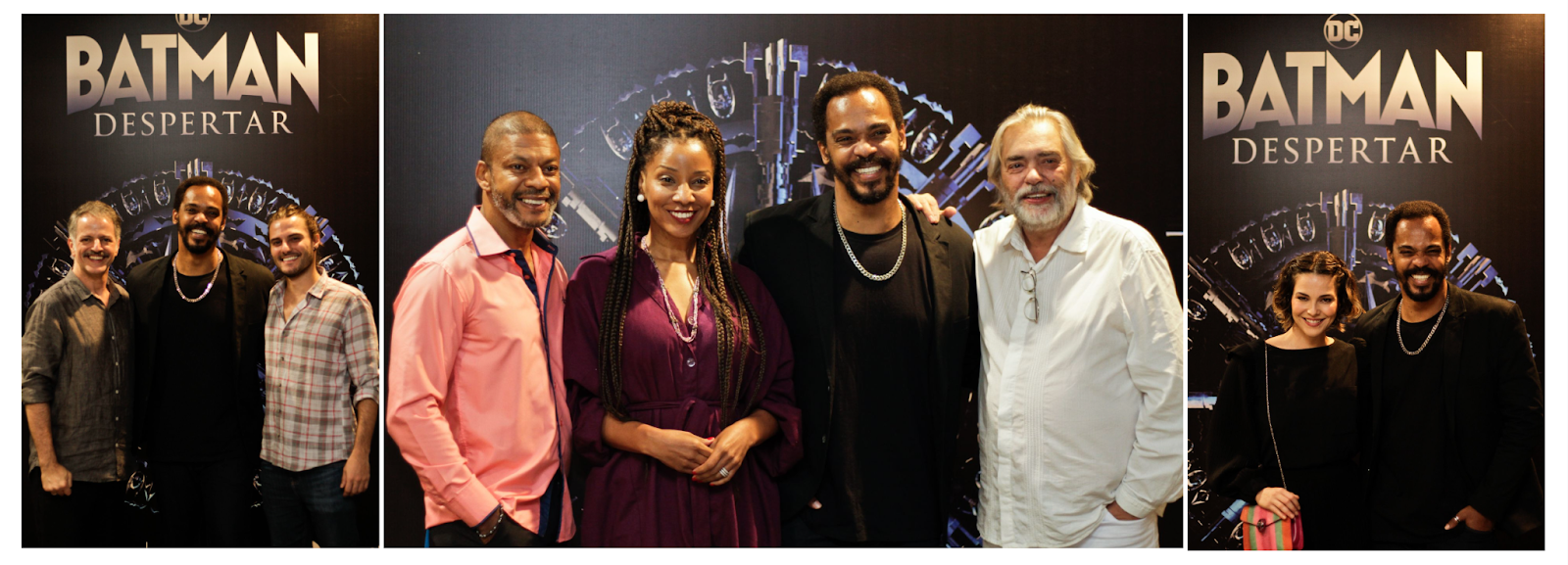 Marcelo Varzea, Rocco Pitanga, Hugo Bonemer; Nill Marcondes, Adriana Lessa, Rocco Pitanga, José Rubens Chachá; Tainá Müller e Rocco Pitanga.
