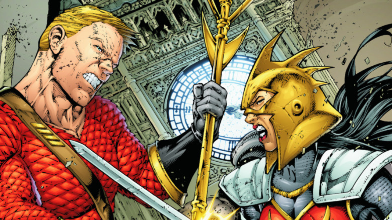 Aquaman e Mulher-Maravilha em batalha 