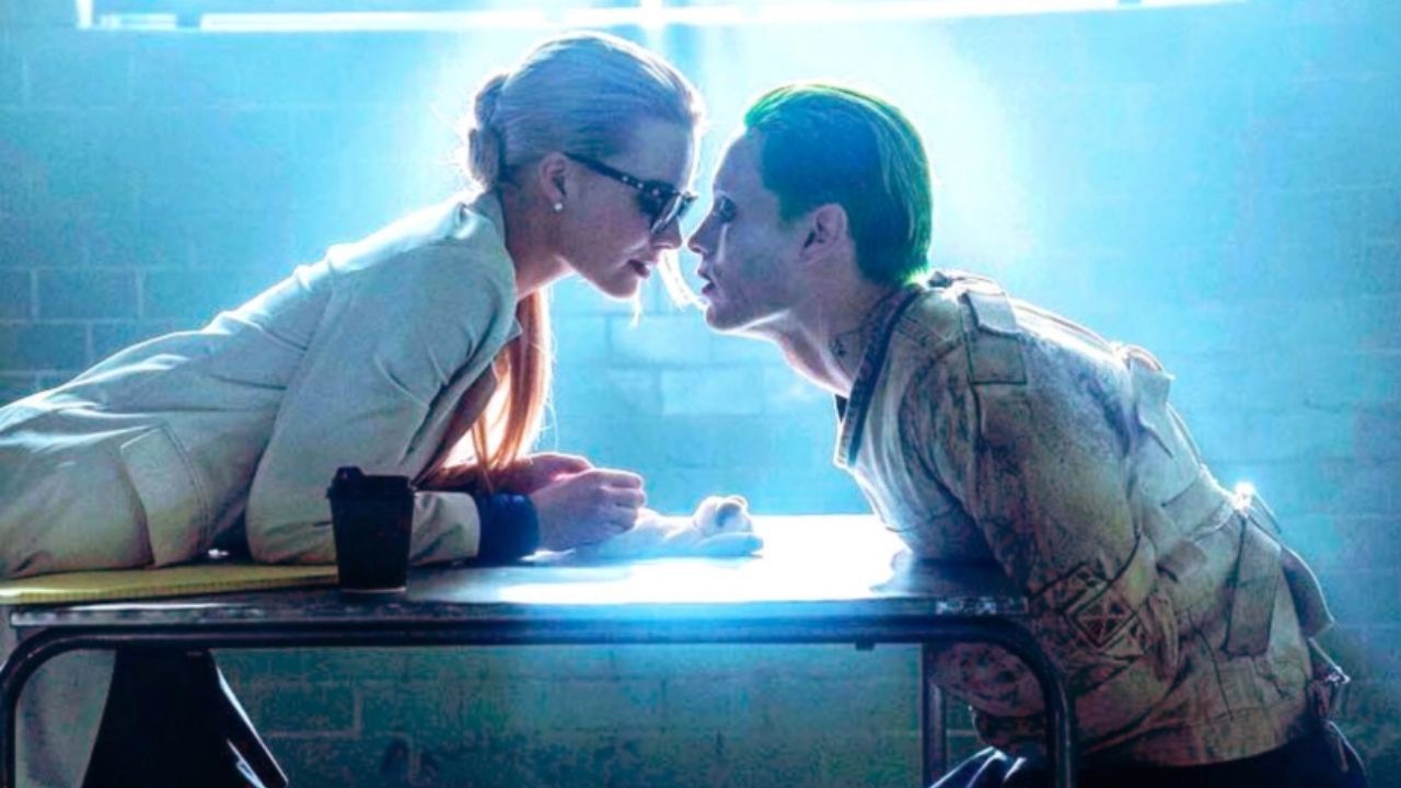 Coringa (Jared Leto) e Arlequina (Margot Robbie) em 'Esquadrão Suicida' (2016)