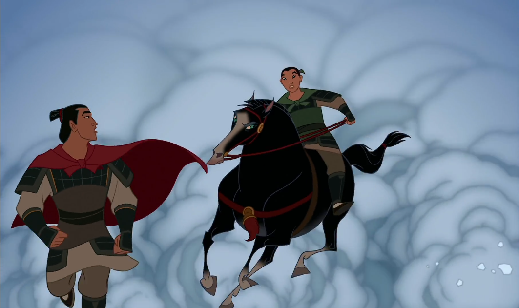 Cena da avalanche em "Mulan"