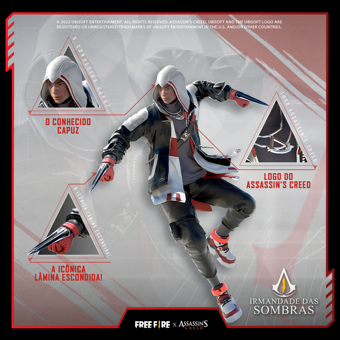 traje masculino temático de Assassin’s Creed® x Free Fire