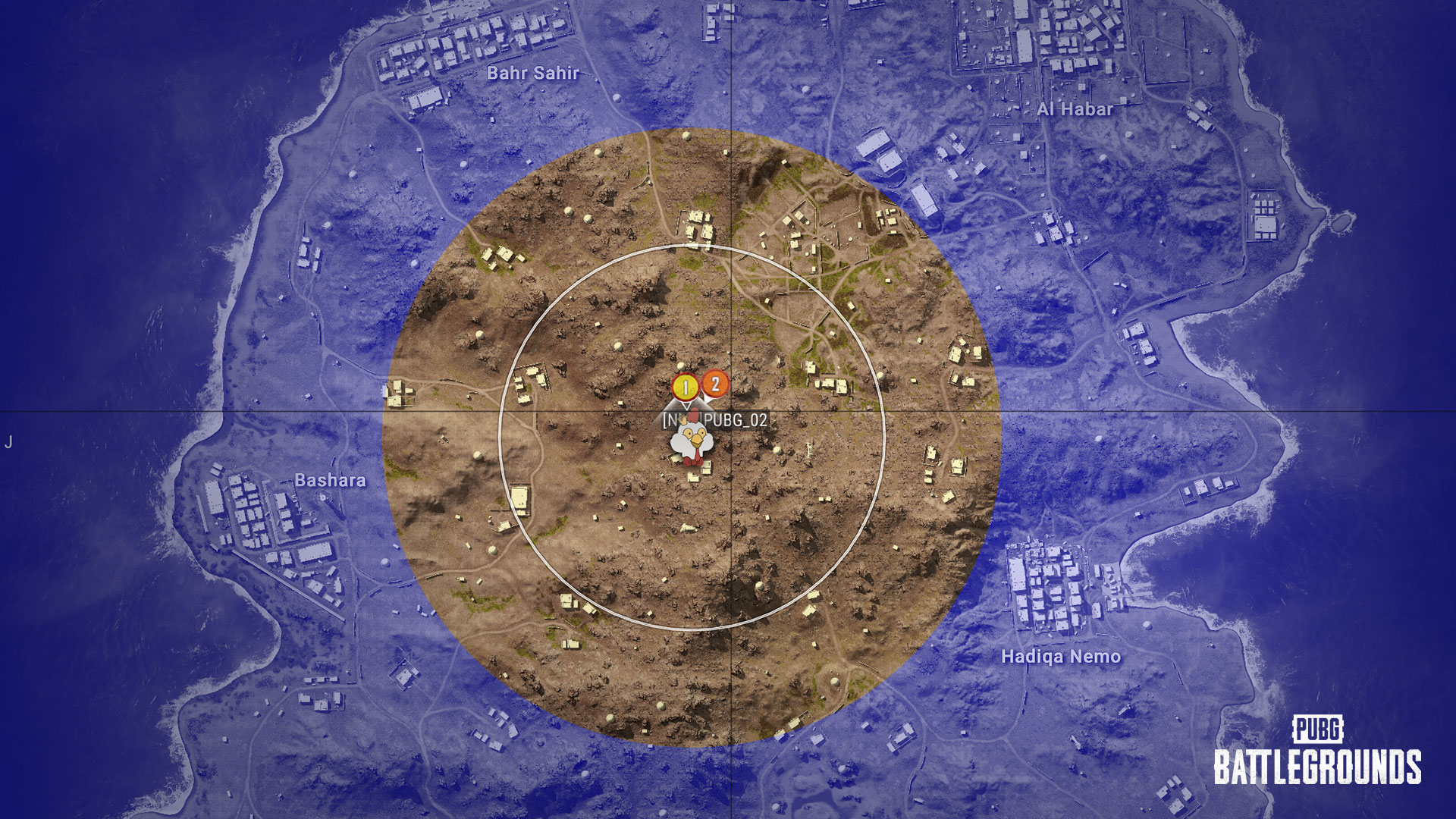 Mapa de localização do Monster Chicken Royale