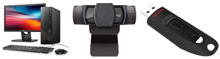 Webcams, notebooks, desktops e acessórios cheios de tecnologia
