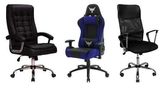 Cadeiras para trabalhar, estudar ou jogar com conforto