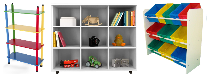 Nichos, estantes, prateleiras e organizadores para livros e brinquedos