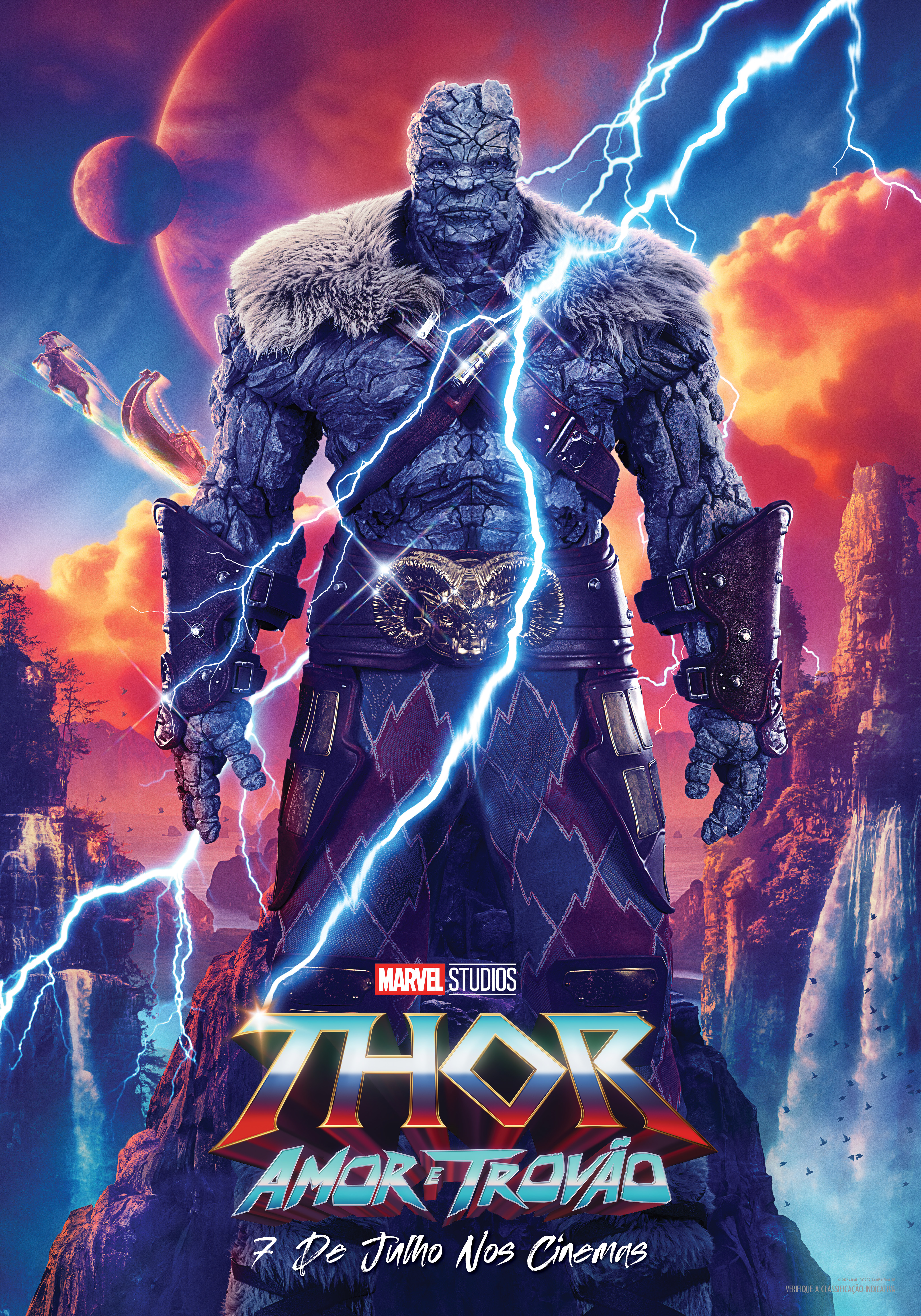 Korg em pôster de Thor Amor e Trovão