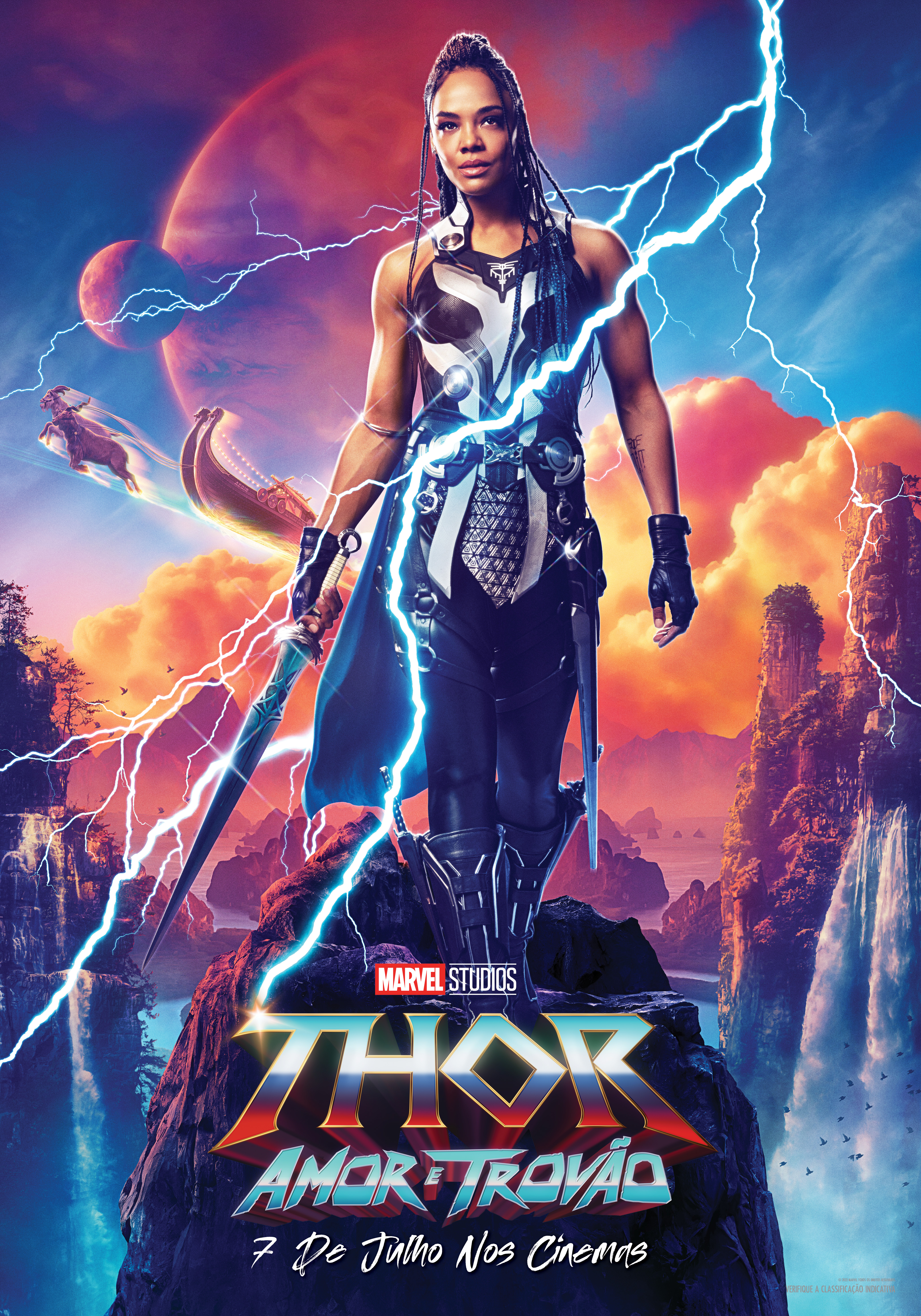 Valquiria em pôster de Thor Amor e Trovão