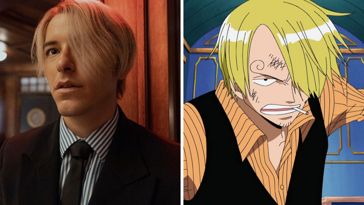 Taz Skylar como Sanji e o Sanji em anime 