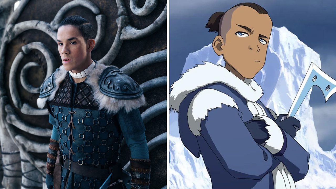 A versão de Sokka no live-action, interpretado por Ian Ousley, e no desenho animado 